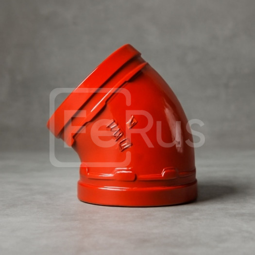 Колено под муфту грувлок ковкий чугун 45 ДУ 100 (ДН 76) 4